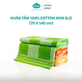 Mua Khăn Tắm Cotton Tự Nhiên 100% Xuất Nhật Niva BJ2 Mềm Mịn Thấm Hút  An Toàn  Hoa Văn Kích Thước 700x1400 mm
