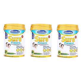 Bộ 3 Lon Sữa bột Vinamilk Sure Prevent Lon 400g