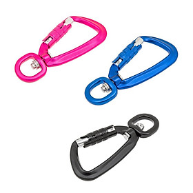 3 Pieces/ Set Multi Purpose 5KN Auto Locking Carabiner Clips Snap Hook with 16mm Diameter Ring for Outdoor Camping Backpacking Hiking Travel Hammock Hanging