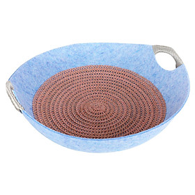 Round Cat Bed Kennel Pad Mat Reinforced Handles Detachable Washable Pad Pet Supplies Dog Sleeping Bed Pet House for Indoor Cats Rabbit Puppy