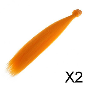 2xBJD Doll DIY Hair Bulk Wigs for Doll Hairpiece Making Supplies Orange