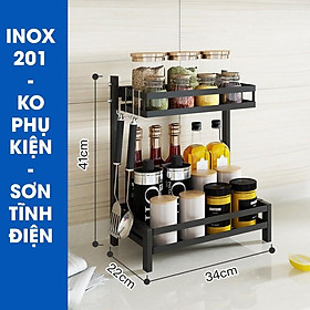 Kệ Đựng Gia Vị, Chai Lọ 2 Tầng & 3 Tầng INOX 304 Đặt Bàn Cao Cấp