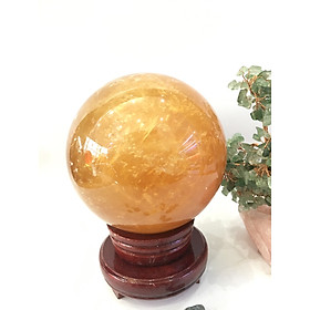 Mua Quả cầu phong thủy đá Canxit vàng - 2 55kg - 13 5cm (tặng đế)
