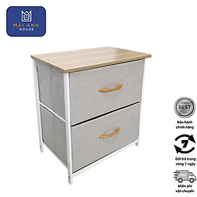 Mua Tủ kệ đầu giường - Tủ đựng đồ đa năng 2 ngăn vải Oxfort 600D - KEMA02 - khung sắt sơn tĩnh điện chắc chắc  cứng cáp phong cách Mỹ