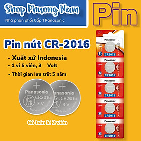 Pin nút Panasonic 3V CR-2016/5BN x1 vỉ (Hàng chính hãng)