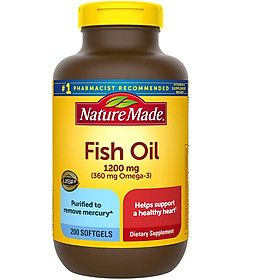 Dầu Cá Nature Made Fish oil 1200mg 0mega-3 200 viên - mẫu 2020