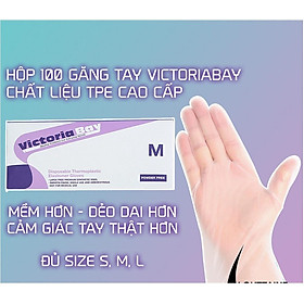 Mua Hộp 100 Găng Tay Cao Su Tpe Victoria Bay  Bao Tay Siêu Dai Dùng 1 Lần Làm Bếp Nấu Ăn Vệ Sinh