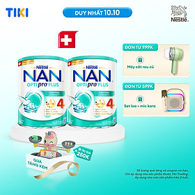 [Tặng Đồ chơi toán học cân bằng] Bộ 2 lon Sữa bột Nestlé NAN OPTIPRO PLUS 4 800g/lon với 5HMO Giúp tiêu hóa tốt + Tăng cường đề kháng - Bé 2-6 tuổi