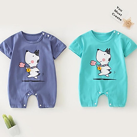 Bodysuit cho bé vải cotton, áo liền quần bé trai, bé gái họa tiết dễ thương Easy Baby từ 4-12kg (SR-780)