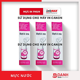 (1 màu) Mực nước Canon - inkMAX - BK: 135ml; C/Y/M: 70ml- Mực nước dùng cho các dòng máy in phun Canon: G1800 / 2800 / 3800 / 1000 / 2000 / 3000 / 1100 / 2100 / 3100 / 1900 / 2900 / 3900