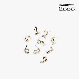 CECI - Set 9 khuyên tai hình chữ số cá tính CC1-05000057