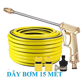 Mua Bộ dây vòi xịt ️bơm nước phun sương️ đa năng tăng áp 3 lần loại 15m 206701-3 đầu đồng cút nối đen+ đai