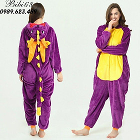 Bộ Đồ hình thú liền thân lông mịn Pijama dành Cho Người Lớn và Trẻ Em Hoạt Hình Cosplay