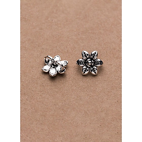 Combo 2 cái charm bạc khóa liên kết vòng tay, dây chuỗi hình bông hoa - Ngọc Quý Gemstones