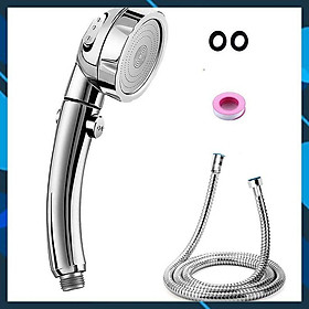 Mua Đầu vòi sen áp suất cao có nút tắt / mở + dây inox 1.5m bạc 206783-206784