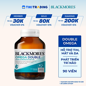 Viên Uống Dầu Cá Bổ Sung Omega Hỗ Trợ Cho Tim, Mắt và Da Blackmores Double Omega High Strength Lọ 90 Viên