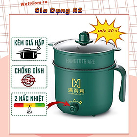 Mua Nồi lẩu mini ca nấu lẩu  nấu cơm  mì xào rán đa năng có tay cầm 2 nấc nhiệt tạng kèm giá hấp 1.8l 2706727598