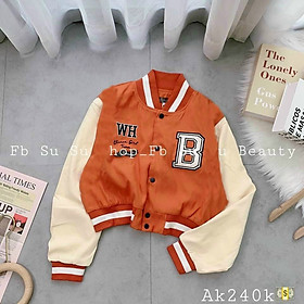 Áo Khoác Nữ Croptop Chữ B - WH - Kiểu Bomber Lửng _ Freeship RẺ Đẹp - Hàn Quốc Nút Bấm Thời Trang Chống Nắng