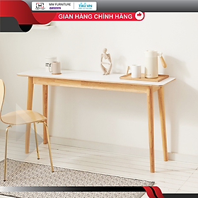 Mua BÀN LÀM VIỆC HIỆN ĐẠI MẶT TRẮNG CHÂN GỖ MWFURNITURE - SLIM TABLE WHITE