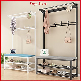 Mua Giá treo quần áo   cây treo quần áo kệ để giày tiện lợi cao cấp kèm ghế đôn