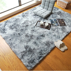 Mua Thảm Lông Dài Trải Sàn Cao Cấp Kiểu Loang - xám đậm - 1m6x2m