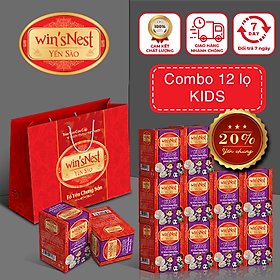 Combo 12 lọ Yến sào cao cấp win'sNest tổ yến chưng sẵn dành cho trẻ em 20% (70 ml/ lọ)