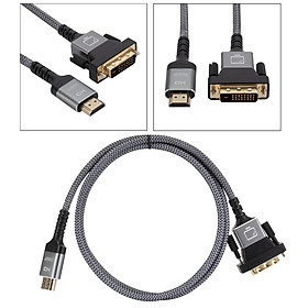 HDMI to DVI Cable Nylon Braid Converter Adapter for Monitor PC Display Laptop Desktop