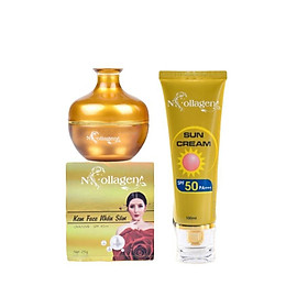 Bộ kem dưỡng da - Kem face nhân sâm kem chống nắng Ncollagen 125g - Tặng Sét Tẩy Tế Bào Làm Sạch Da