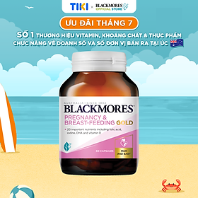 Vitamin Tổng Hợp Cho Bà Bầu và Mẹ Cho Con Bú Blackmores Pregnancy & Breast-Feeding Gold Lọ 60 Viên