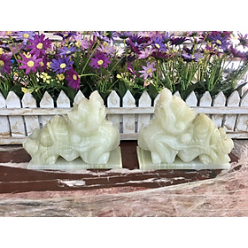 Mua Cặp Tỳ Hưu phong thủy đá Ngọc Onyx có đế - Dài 13 cm