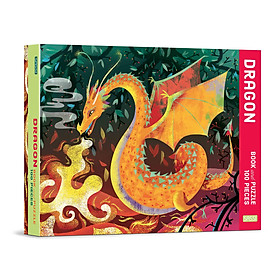 Đồ chơi ghép xếp hình 100 mảnh chủ đề Rồng lửa dành cho bé - Book & Giant Puzzle - Dragons - 100 Pieces