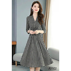 ĐẦM XÒE LỤA QUA GỐI HỌA TIẾT CỰC ĐẸP DÀNH CHO CÁC QUÝ CÔ VINA 1HITSTORE