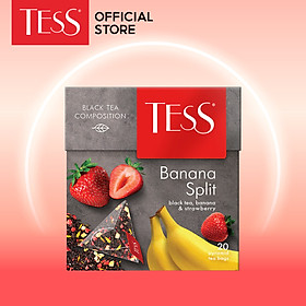 Trà đen Tess Banana Split vị chuối và dâu tây 20 gói hộp