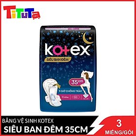 Băng vệ sinh Kotex Siêu ban đêm 35cm 3 miếng/gói