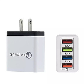 Mua Củ sạc - Cốc sạc nhanh 4 cổng phù hợp sử dụng khi đi du lịch Tặng kèm que chọc sim
