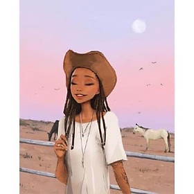 Mua Tranh Đính Đá 5D Tự Làm Hình Cô Gái 30x40cm Trang Trí Nhà