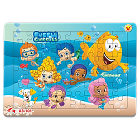 Xếp hình Tia Sáng Bubble Guppies 48 Mảnh Ghép - Tặng kèm câu đố mặt sau