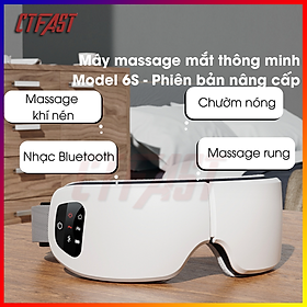 Máy massage mắt thông minh CTFAST : Mát xa khí nén, rung đa tần số kết hợp nhiệt ổn định hỗ trợ giảm mỏi mắt cải thiện thị giác, giảm quầng thâm, kết nối bluetooth nghe nhạc thư giãn