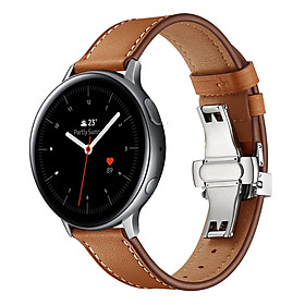 Dây Da Khóa Bướm Bạc Chống Gãy Size 20mm Cho Galaxy Watch Active 1 / Galaxy Watch 42 / Galaxy Watch Active 2