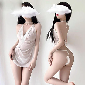 FM7770 Váy Voan Bay Bổng - Cổ Vạt Trễ Siêu Quyến Rũ - Đầm Ngủ Nữ Sexy @lingerie.sm.toys