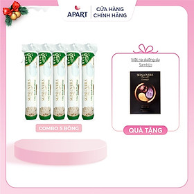 [ Tặng 1 miếng mặt nạ ] Combo 5 Gói Bông Tẩy Trang Skinlovers 120+30 miếng ( 5 x 150 miếng)