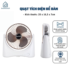 Mua Quạt Tích Điện Super Fan  Quạt Mini Để Bàn Cực Mát Để Bàn Làm Việc  Ô Tô Siêu Tiện Lợi Có Thể Mang Đi - HÀNG CHÍNH HÃNG MINIIN