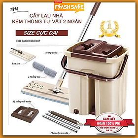 Mua Chổi Lau Nhà - Cây Lau Nhà Tự Vắt – Xoay 360 độ thông minh kèm thùng vắt 2 ngăn size lớn BH-M1   Tặng Kèm 1 Bông Lau Nhà  