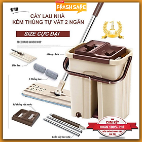 Hình ảnh Chổi Lau Nhà - Cây Lau Nhà Tự Vắt – Xoay 360 độ thông minh kèm thùng vắt 2 ngăn size lớn BH-M1 [ Tặng Kèm 1 Bông Lau Nhà ]