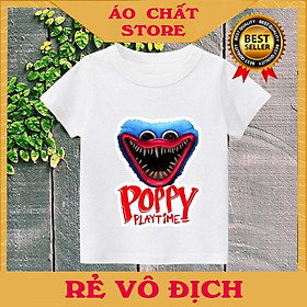 Áo thun cho bé trai in hình hoạt hình Poppy Playtime Huggy Wuggy 3 mẫu HOT bán chạy