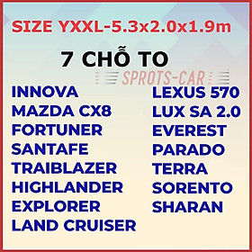 Bạt phủ xe ô tô TOYOTA Innova,Fortuner,Vios,Wigo,Raize,Camry,Altis,Rush,...3 lớp chống xước có khóa kéo cánh cửa