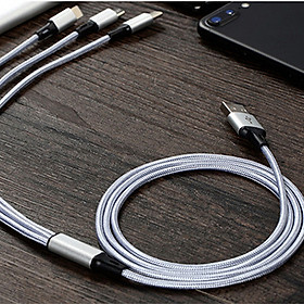 Cáp Sạc USB Type-C 3 Trong 1 Hỗ Trợ Sạc Nhanh