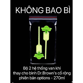 [ Phiên bản Options - WR203 - Cổ rộng ] Bộ 02 phụ kiện hệ thống van khí cho bình sữa Dr.Brown's phiên bản Options 270ml