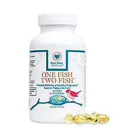 No Fish No Fish Vegan Prenatal DHA, Algae Omega 3 Supplements, Supports Baby's Brain and Eye Development During Pregnancy and Lactation, Easy to Swallow, 60 Ct, Best Nest Wellness