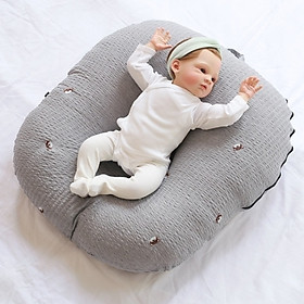 Gối chống trào ngược cho bé Rototo Bebe cao cấp nhập khẩu Hàn Quốc khắc phục tình trạng trào ngược dạ dày trẻ sơ sinh hiệu quả - Loại Ripple nhăn thoáng mát, không bám dính